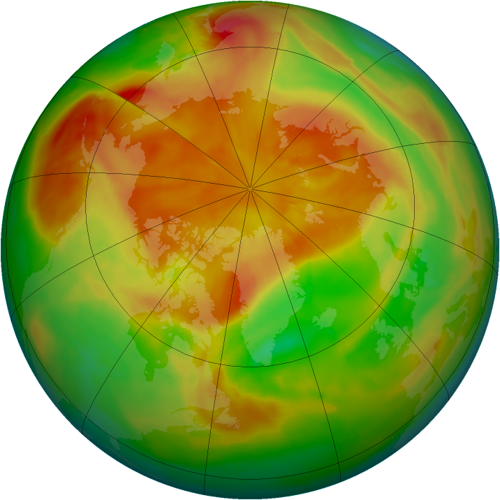 Arctic ozone map for 16 April 2009